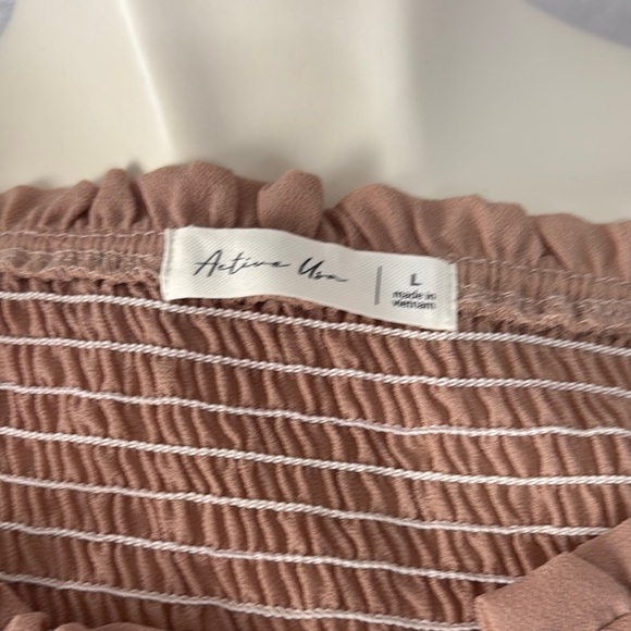 Ruched Crop Top Sheer Puff Sleeve‎ Ruffle Trim Tie Front Blouse - Picture 6 of 6